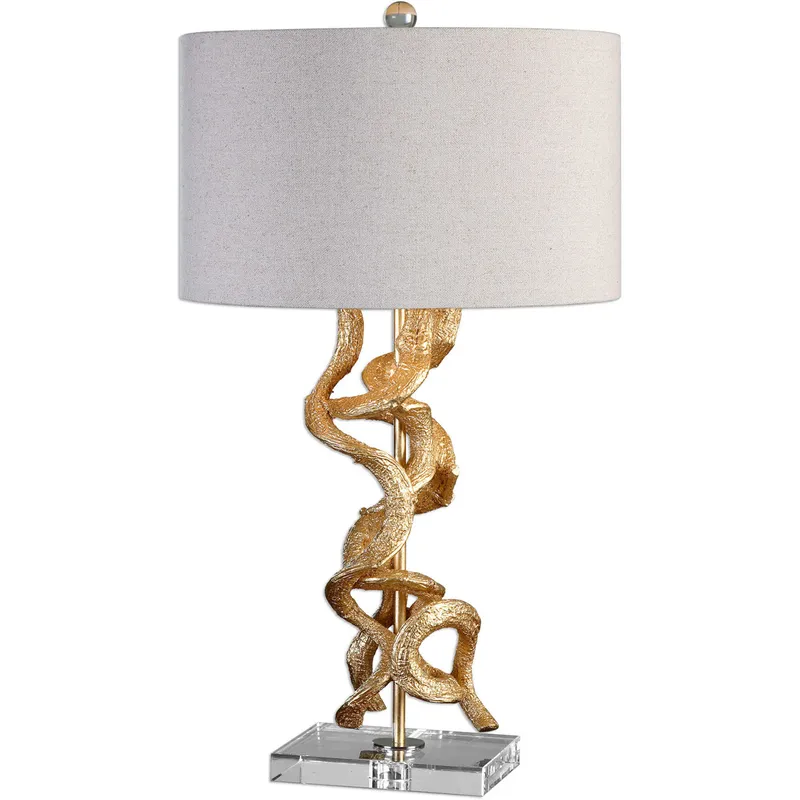 Twisted Vines 29 inch 100 watt Gold Table Lamp Portable Light