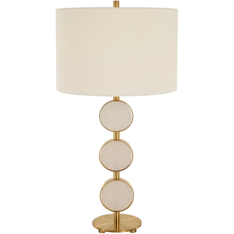 Three Rings 28.5 inch 150.00 watt Brushed Brass Table Lamp Portable Light