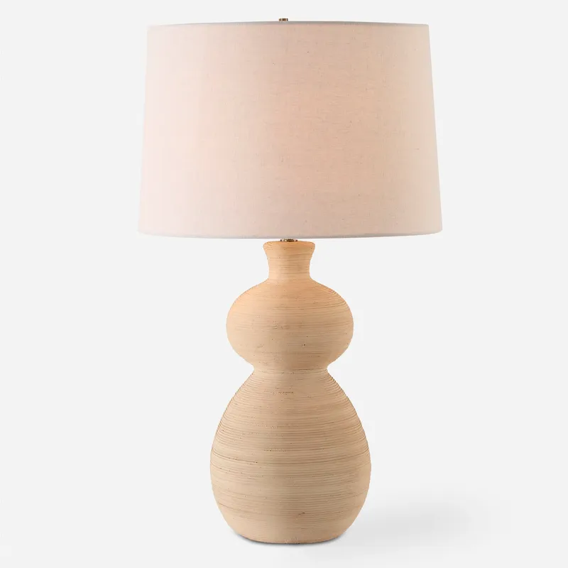 Pueblo 28 inch 150.00 watt Warm Organic Clay and Brushed Antique Brass Table Lamp Portable Light