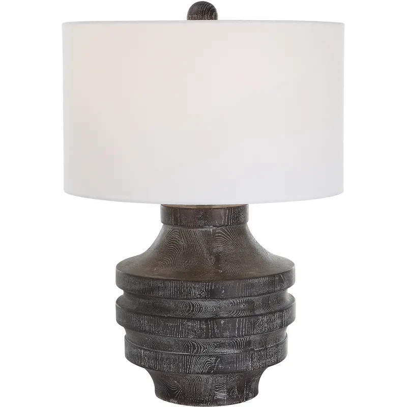 Timber 24 inch 150.00 watt Black Stain with Light White Glaze Table Lamp Portable Light