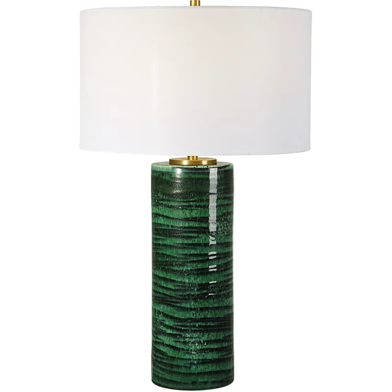 Galeno 27.75 inch 150.00 watt Dark and Light Emerald Green Glaze Table Lamp Portable Light