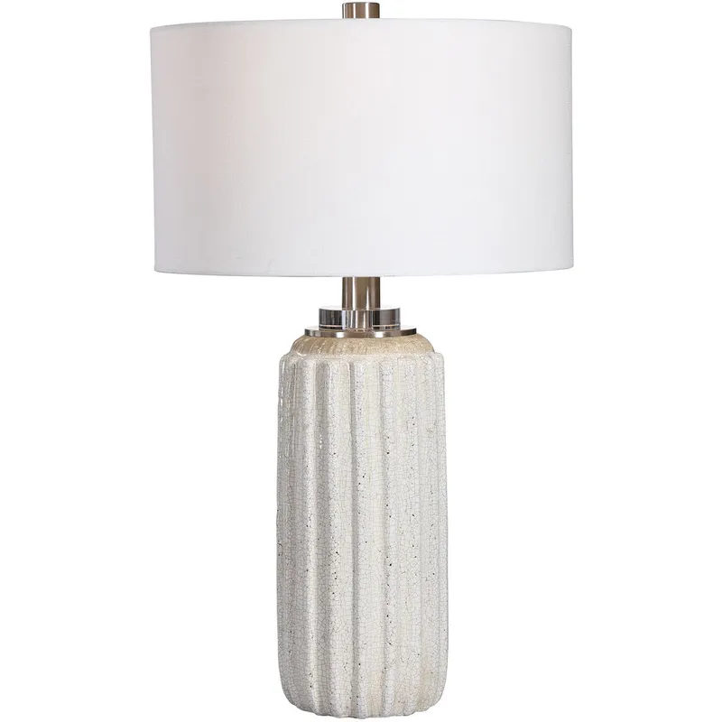 Azariah 29 inch 150.00 watt Cream and Beige Crackle Glaze Table Lamp Portable Light