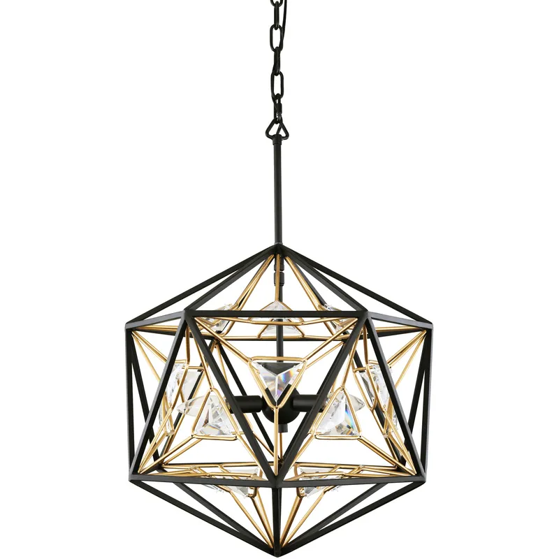 Marcia 3 Light 18 inch Matte Black and French Gold Pendant Ceiling Light