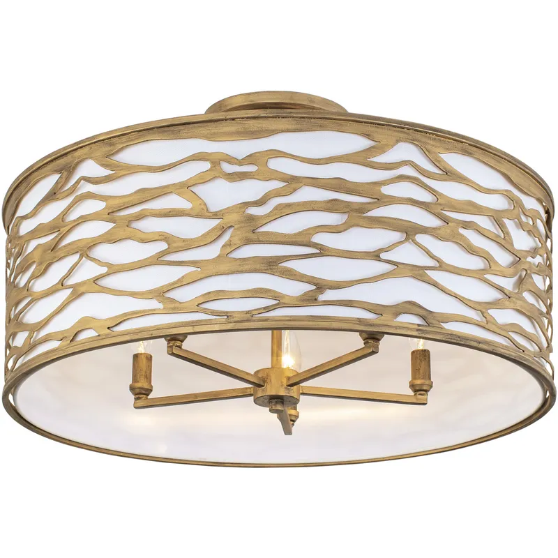 Kato 5 Light 24 inch Havana Gold Semi-Flush Ceiling Light