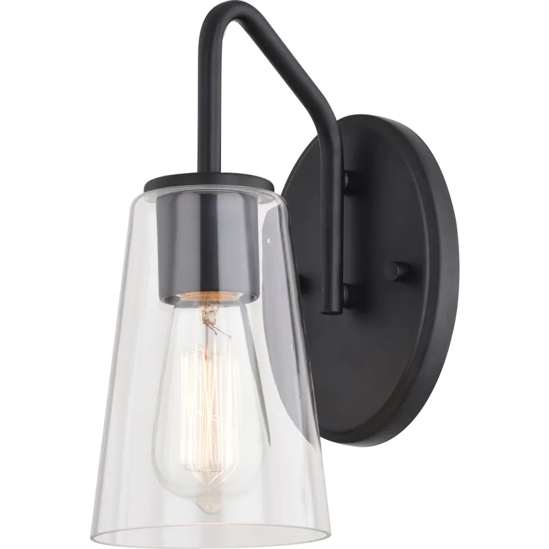 Beverly LED 7.75 inch Matte Black Bathroom Light Wall Light in 1