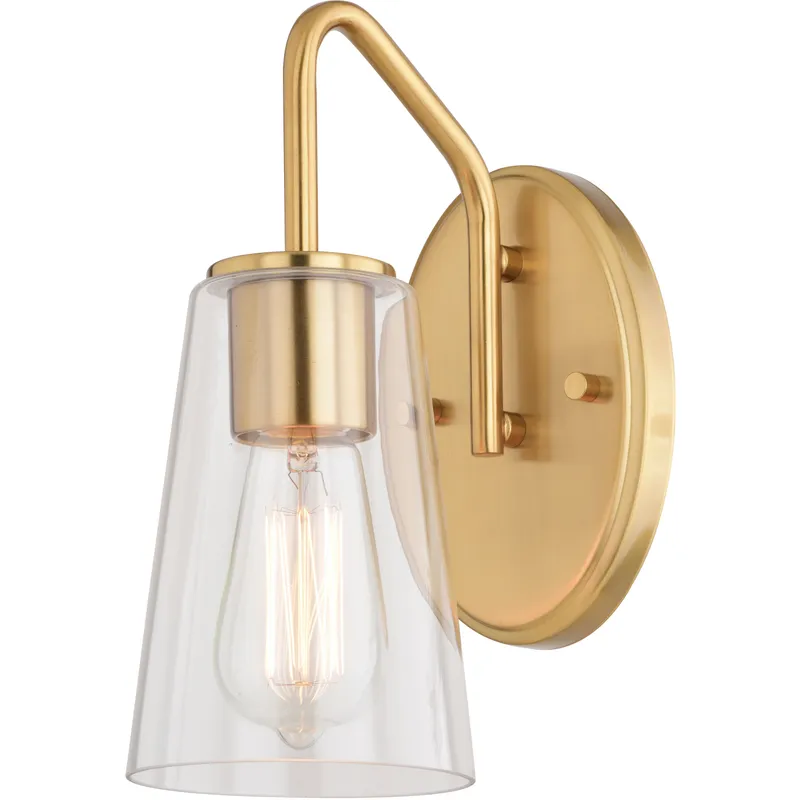 Beverly LED 7.75 inch Muted Brass Bathroom Light Wall Light in 1