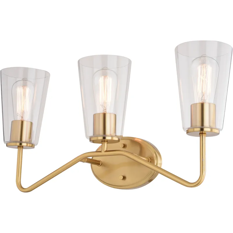 Beverly LED 22 inch Muted Brass Bathroom Light Wall Light in 3