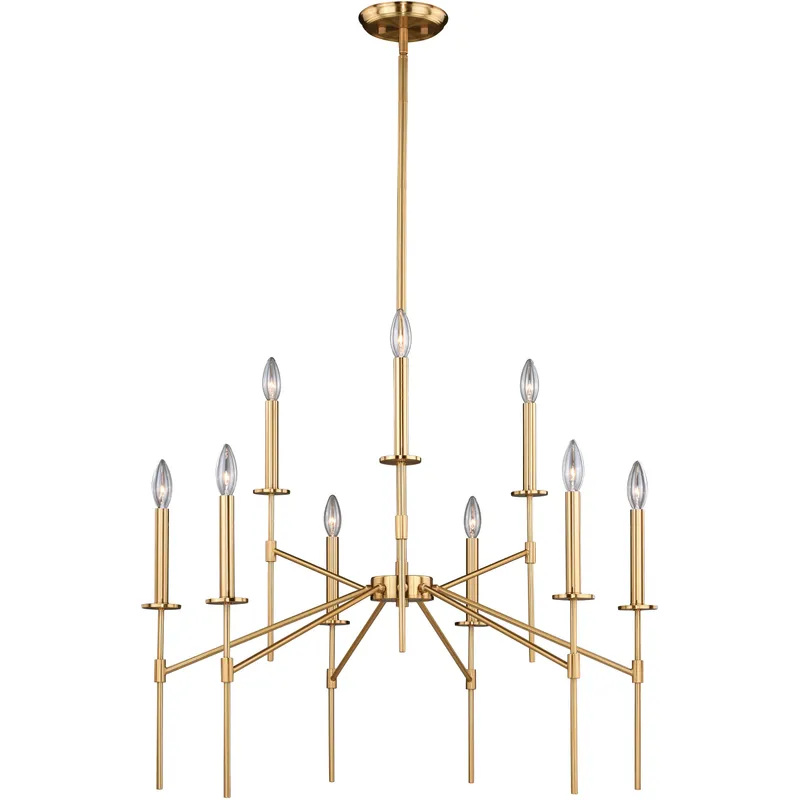 Kedzie LED 32 inch Natural Brass Chandelier Ceiling Light