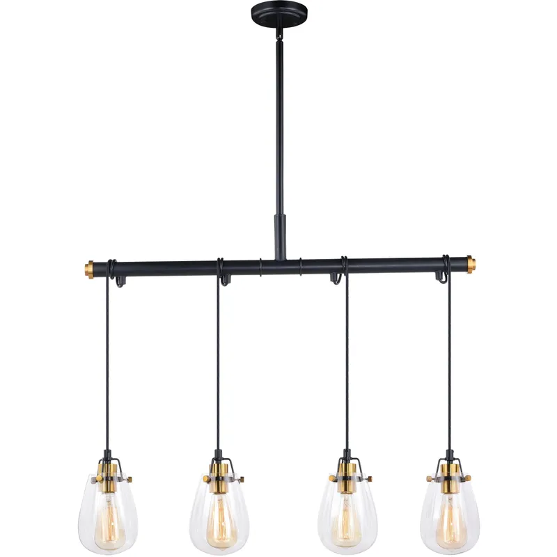 Kassidy LED 32.5 inch Black and Natural Brass Pendant Ceiling Light