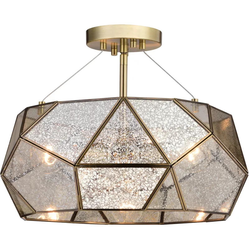 Euclid LED 16 inch Aged Brass Semi-Flush Mount Ceiling Light