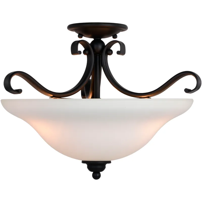Monrovia LED 17 inch Oil Rubbed Bronze Semi-Flush Mount Ceiling Light