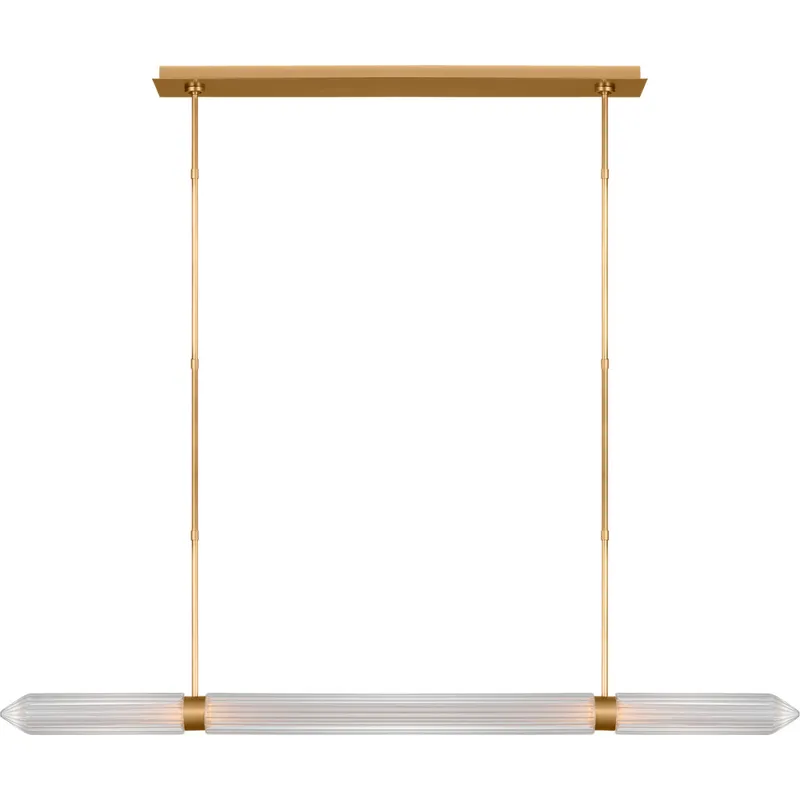 Avroko Langston 1 Light 61 inch Plated Brass Linear Chandelier Ceiling Light in 120V