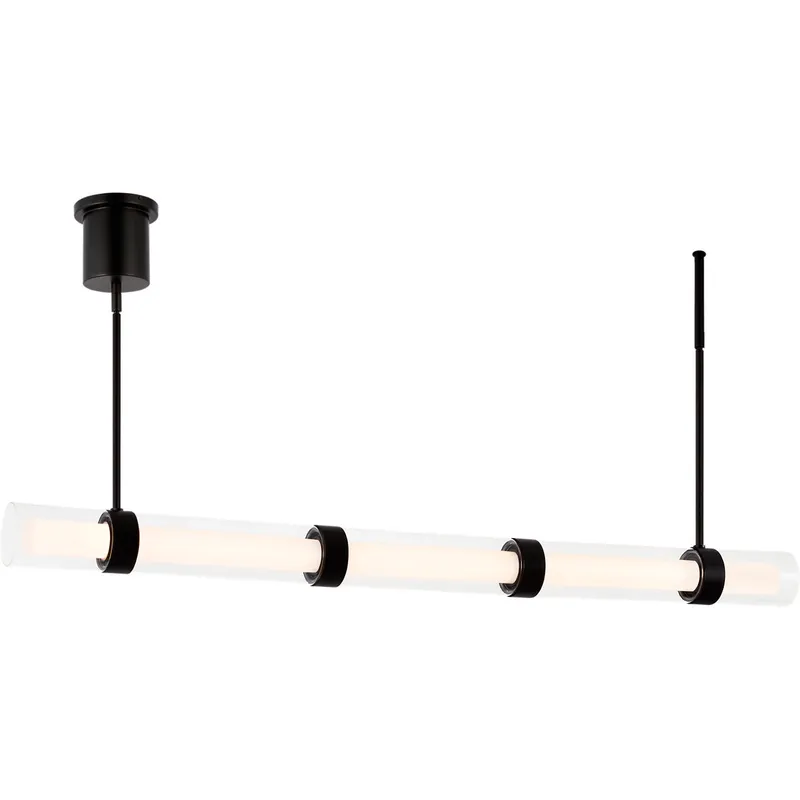 Sean Lavin Wit LED 84.1 inch Black Linear Suspension Ceiling Light in 7 Glass, Integrated LED
