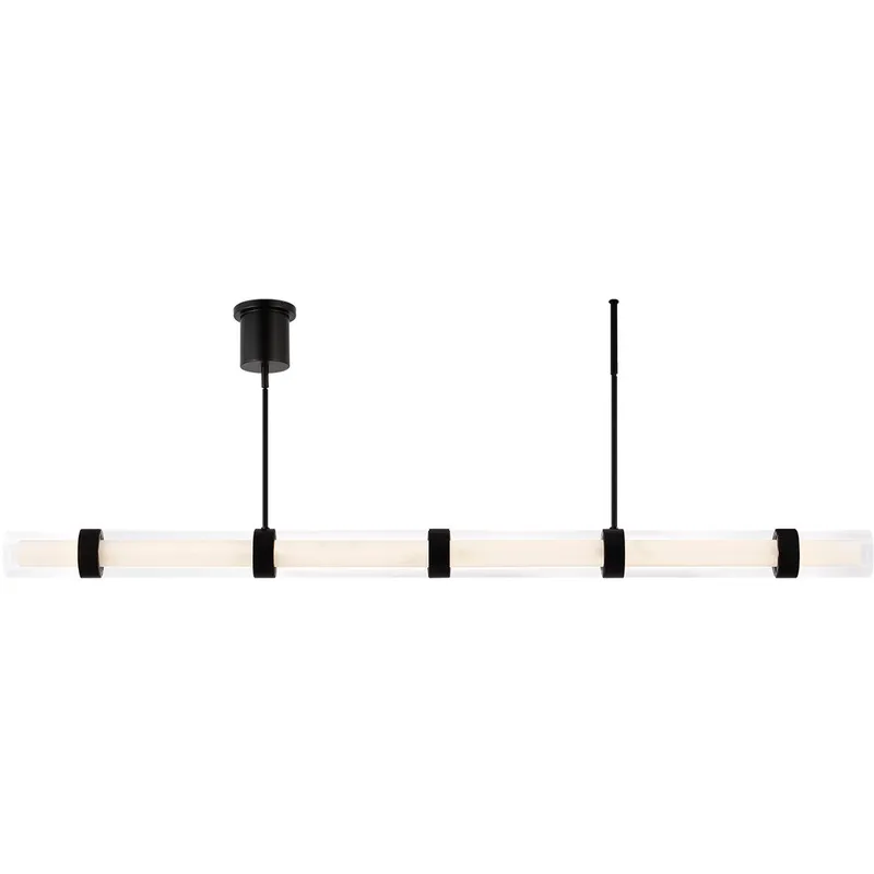 Sean Lavin Wit LED 70 inch Black Linear Suspension Ceiling Light in 6 Glass, Integrated LED