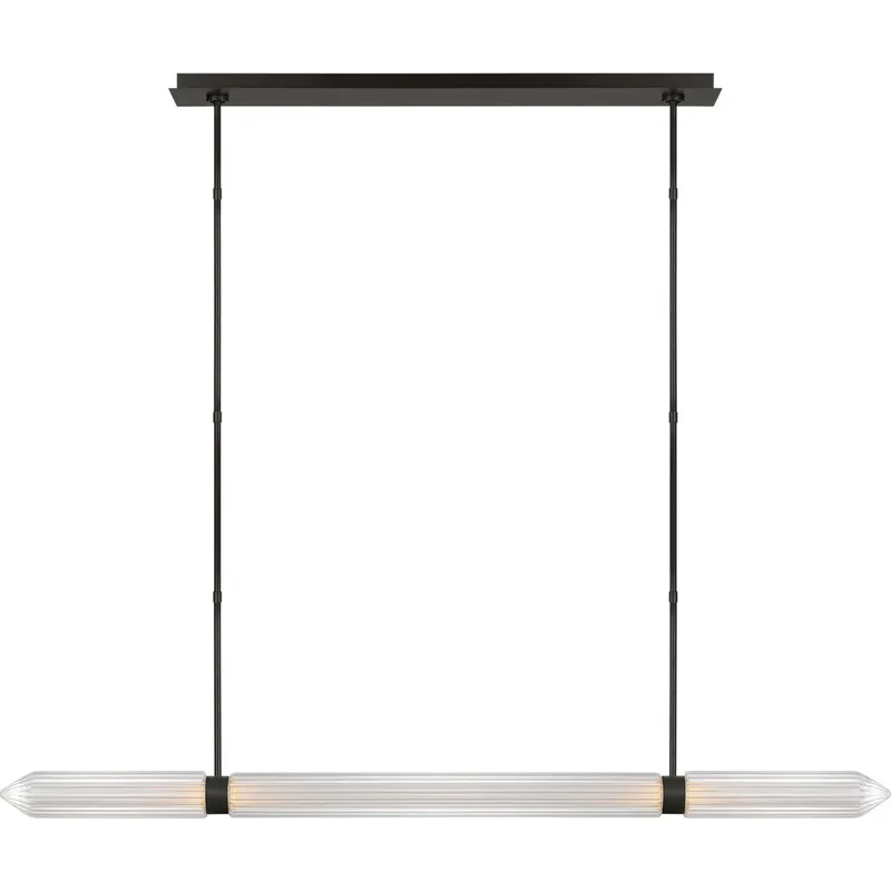 Avroko Langston 1 Light 61 inch Plated Dark Bronze Linear Chandelier Ceiling Light in 277V