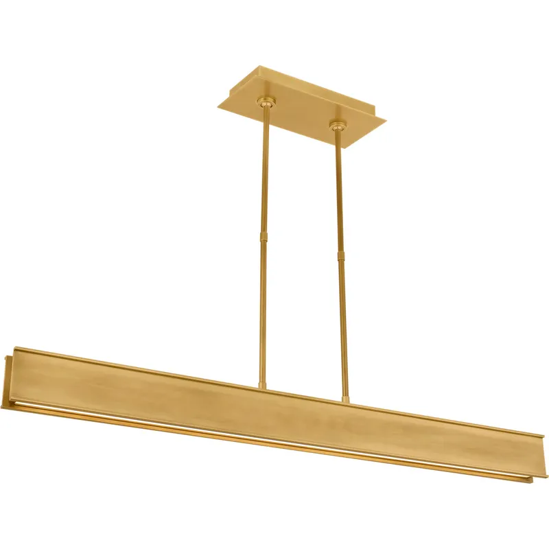 Mick De Giulio I-Beam LED 46.9 inch Plated Brass Linear Suspension Ceiling Light in 277V, Integrated LED