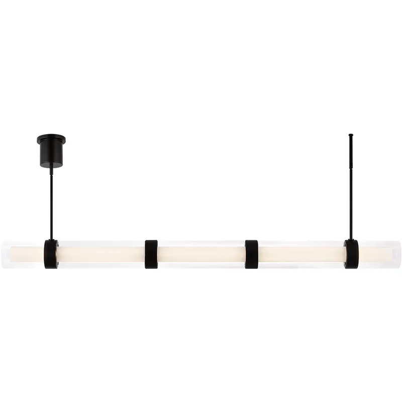 Sean Lavin Wit LED 55.93 inch Black Linear Suspension Ceiling Light in 5 Glass, Integrated LED