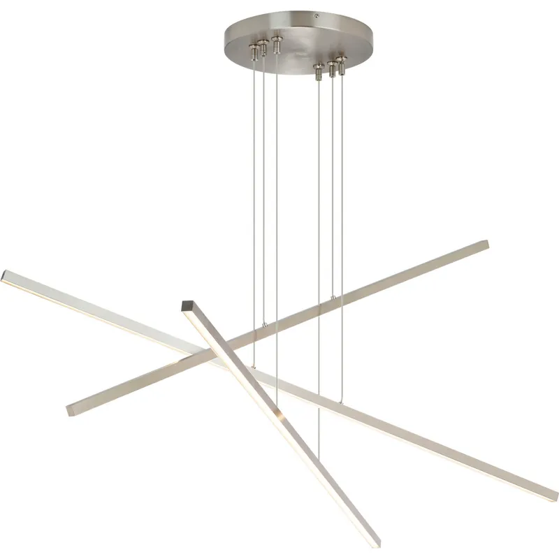 Essence Trio LED 50 inch Aged Brass Linear Chandelier Ceiling Light, Integrated LED
