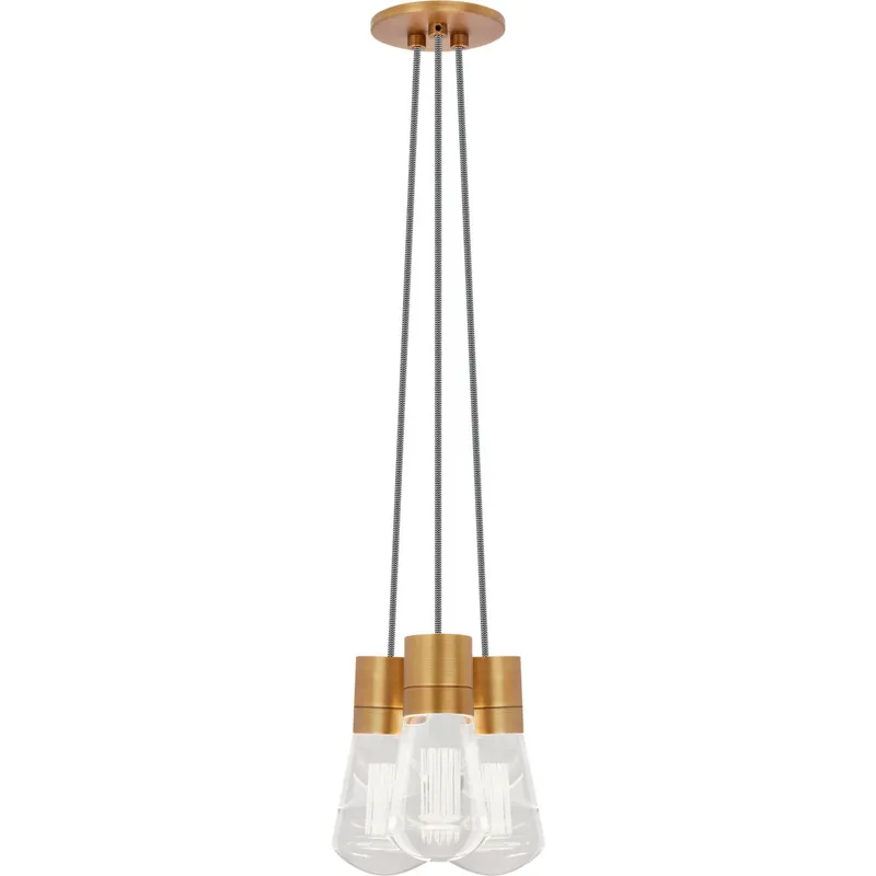Sean Lavin Alva LED 9 inch Natural Brass Line-Voltage Pendant Ceiling Light in 3, LED 90 CRI 3000K, Blue Cord