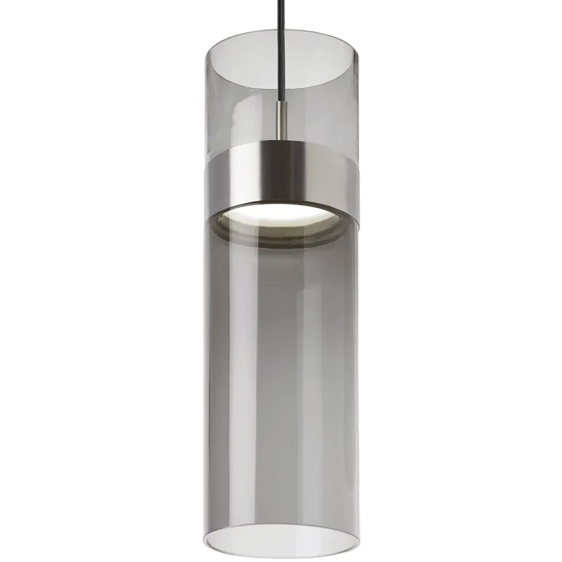 Sean Lavin Manette Grande LED 5 inch Satin Nickel/Satin Nickel Pendant Ceiling Light in Transparent Smoke and Transparent Smoke, Integrated LED