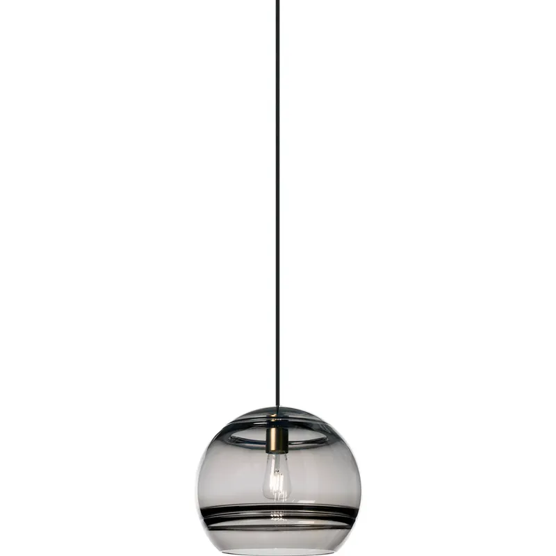 Sean Lavin Sedona 12.4 inch Aged Brass Pendant Ceiling Light in Incandescent, Transparent Smoke Glass