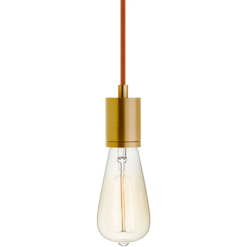 SoCo 1 Light 1.7 inch Natural Brass Line-Voltage Pendant Ceiling Light in Copper Cord, 192 inch