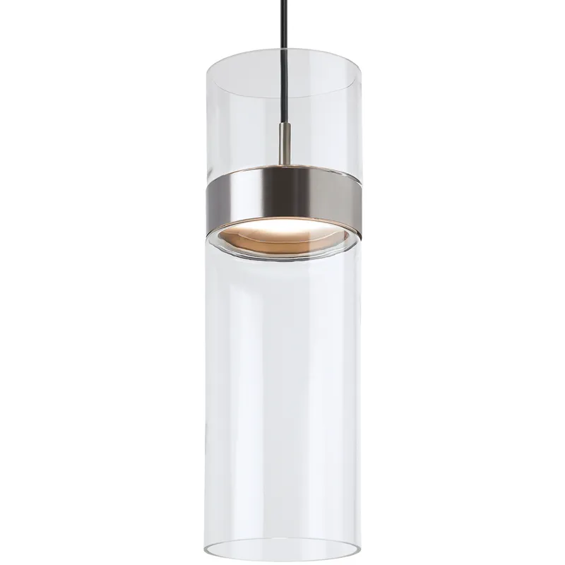 Sean Lavin Manette Grande LED 5 inch Satin Nickel/Satin Nickel Pendant Ceiling Light in Clear Glass, Integrated LED