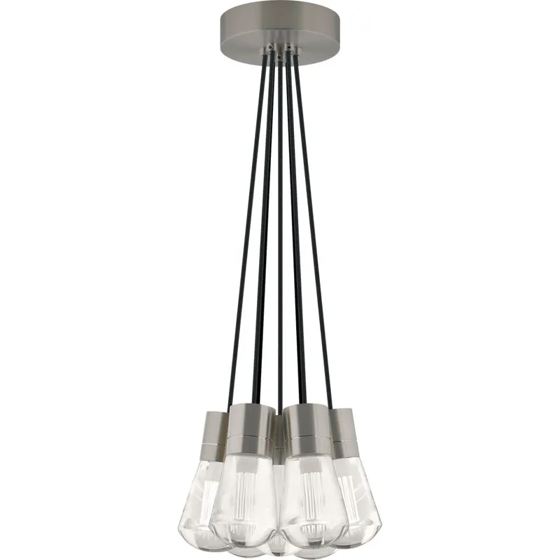 Sean Lavin Alva LED 3.6 inch Satin Nickel Pendant Ceiling Light in LED 90 CRI 3000K, 7, Black Cord, Integrated LED