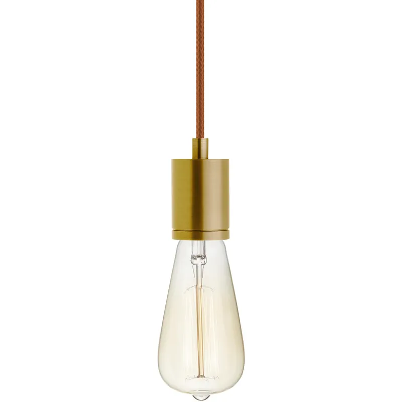 SoCo 1 Light 1.7 inch Natural Brass Line-Voltage Pendant Ceiling Light in Copper Cord, 288 inch
