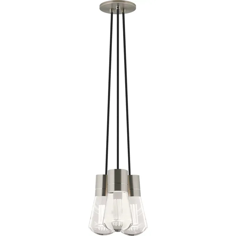 Sean Lavin Alva LED 3.6 inch Satin Nickel Pendant Ceiling Light in LED 90 CRI 2200K-3000K, Black Cord, Integrated LED