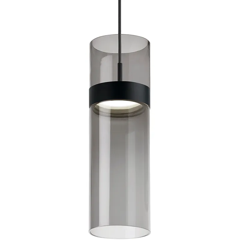 Sean Lavin Manette Grande LED 5 inch Black/Black Pendant Ceiling Light in Transparent Smoke and Transparent Smoke, Integrated LED