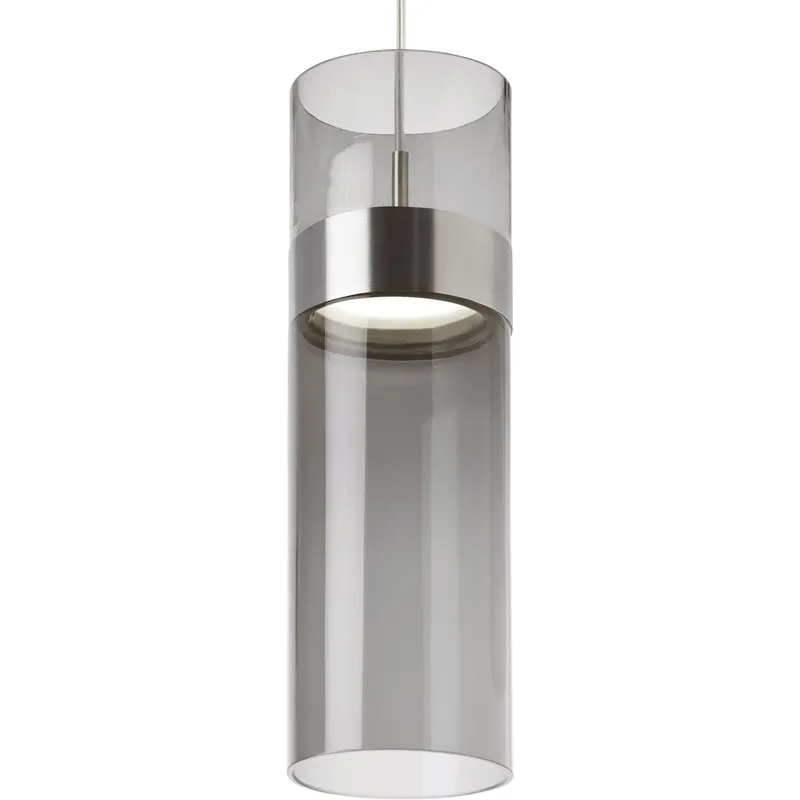 Sean Lavin Manette Grande LED 5 inch Satin Nickel/Satin Nickel Pendant Ceiling Light in Transparent Smoke and Transparent Smoke, LED 2700K 277V, Integrated LED