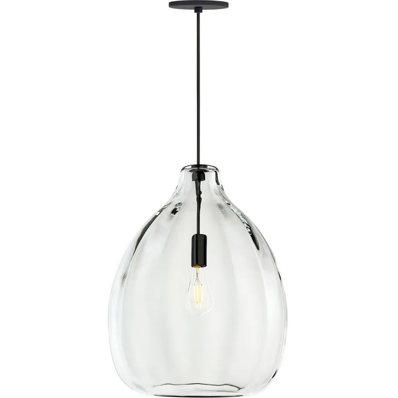 Harper 1 Light 16 inch Black Pendant Ceiling Light in Incandescent, Clear Glass