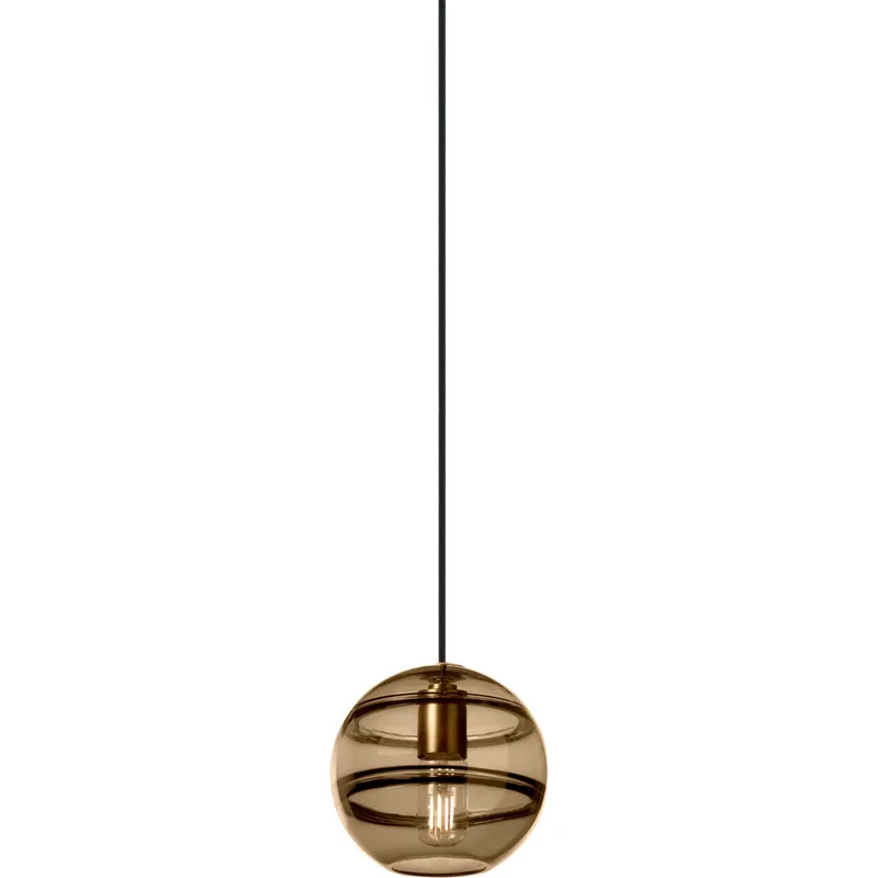 Sean Lavin Sedona LED 7.5 inch Aged Brass Pendant Ceiling Light in Transparent Smoke Glass, LED 90 CRI 2700K, Grande