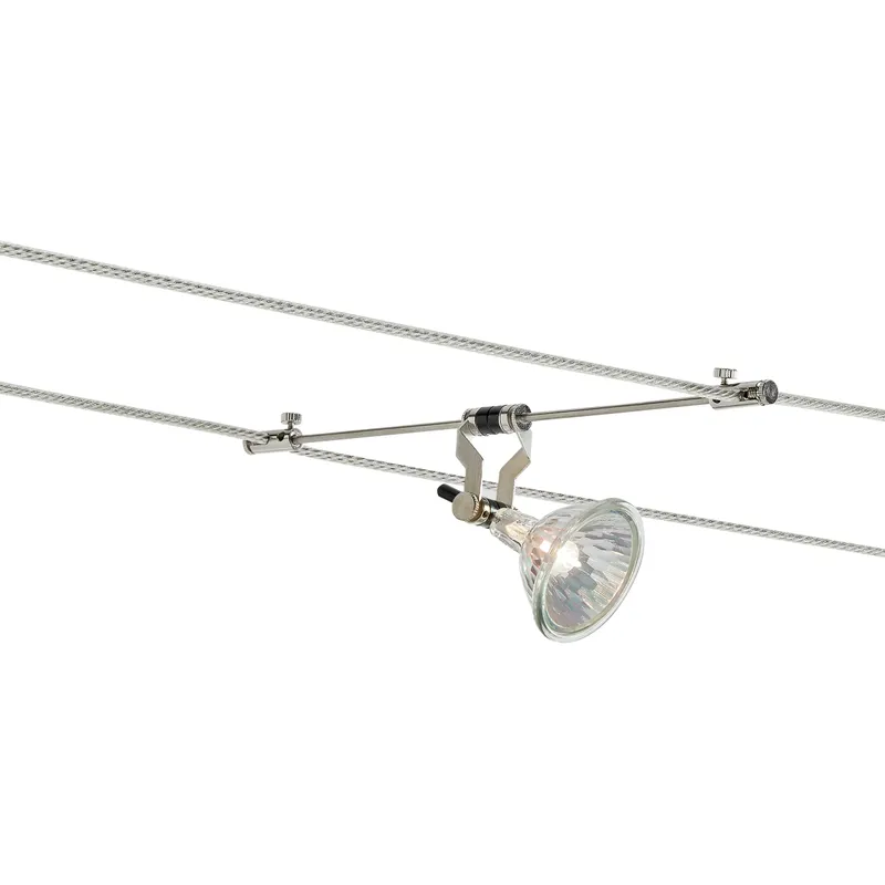 K Pivot 1 Light 12 Satin Nickel Low-Voltage Track Head Ceiling Light in 8.00 Cable Seperation