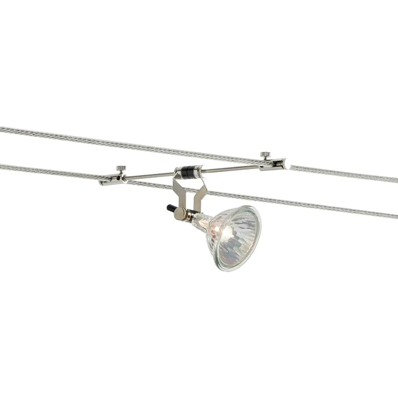 K Pivot 1 Light 12 Satin Nickel Low-Voltage Track Head Ceiling Light in 5.50 Cable Seperation