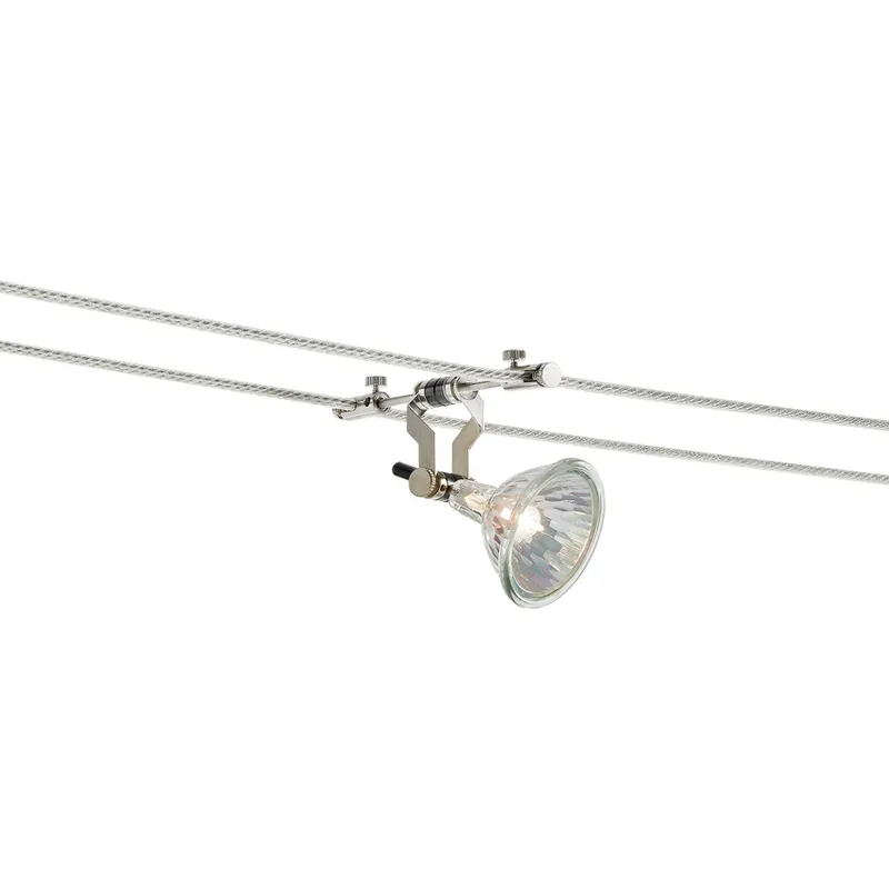 K Pivot 1 Light 12 Satin Nickel Low-Voltage Track Head Ceiling Light in 3.50 Cable Seperation