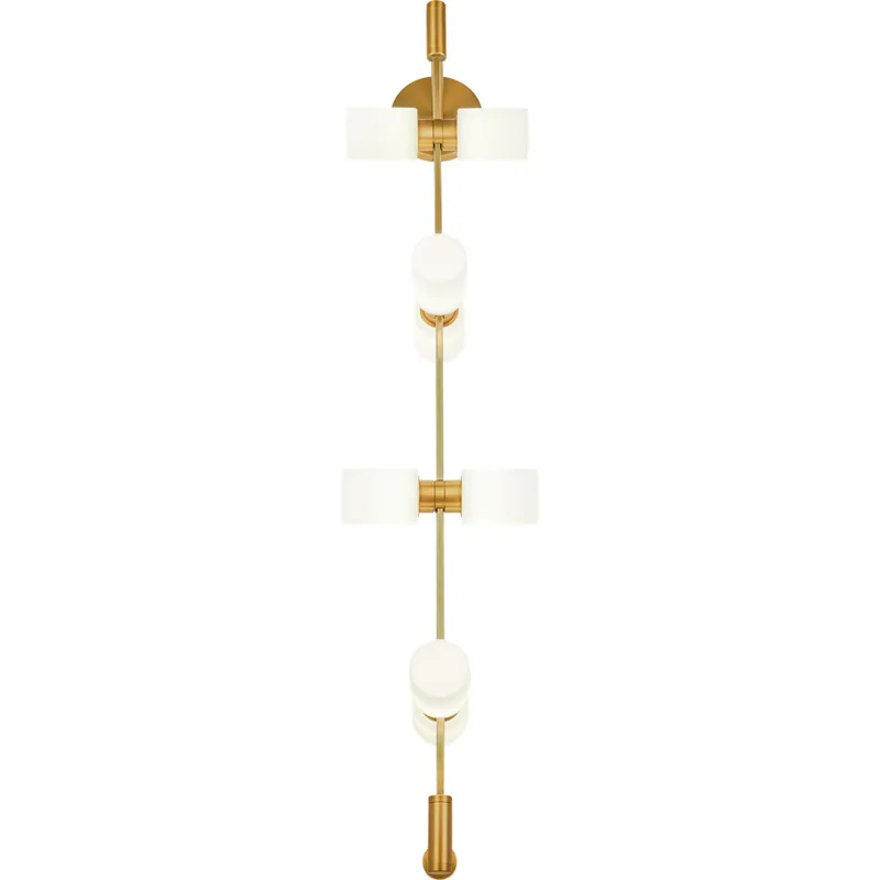 Sean Lavin ModernRail LED 12.8 inch Aged Brass Wall Light in 24V Remote Canopy, Glass Cylinders, Integrated LED