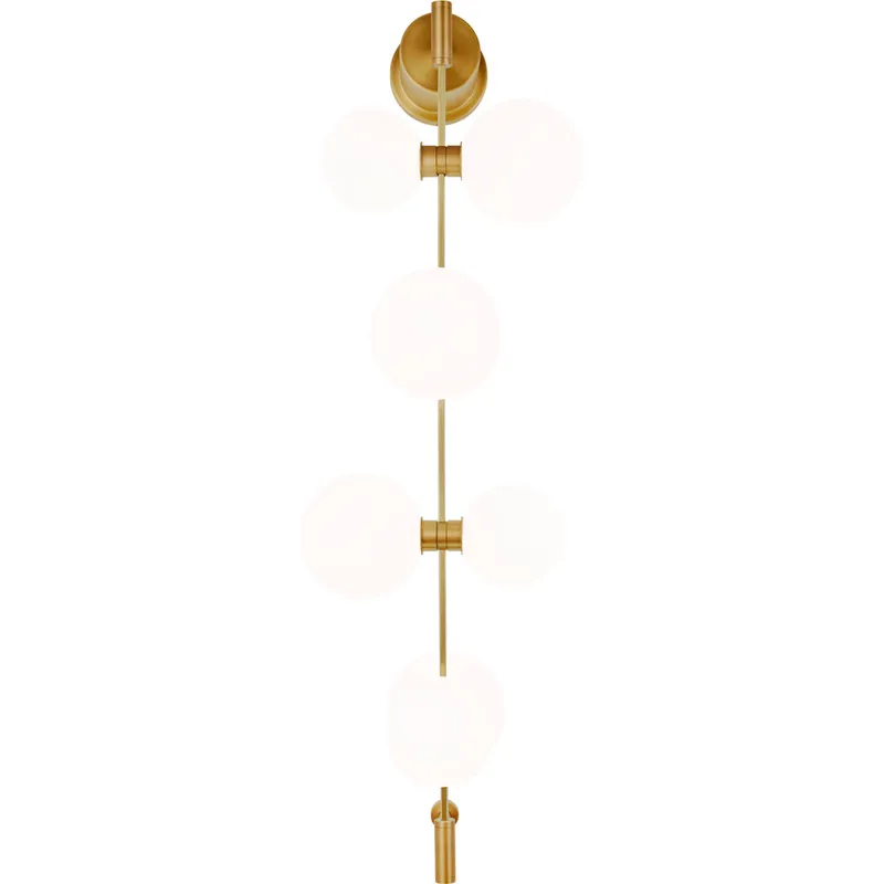 Sean Lavin ModernRail LED 12.8 inch Aged Brass Wall Light in 24V Surface Canopy, Glass Orbs, Integrated LED