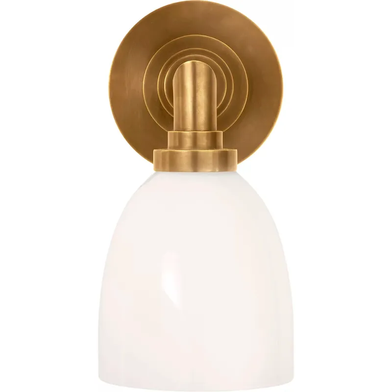 Chapman & Myers Wilton2 1 Light 5 inch Hand-Rubbed Antique Brass Single Bath Light Wall Light