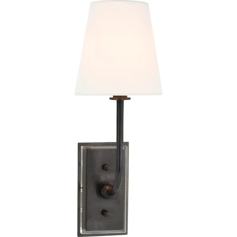 Thomas O'Brien Hulton 1 Light 6 inch Bronze Sconce Wall Light in Linen
