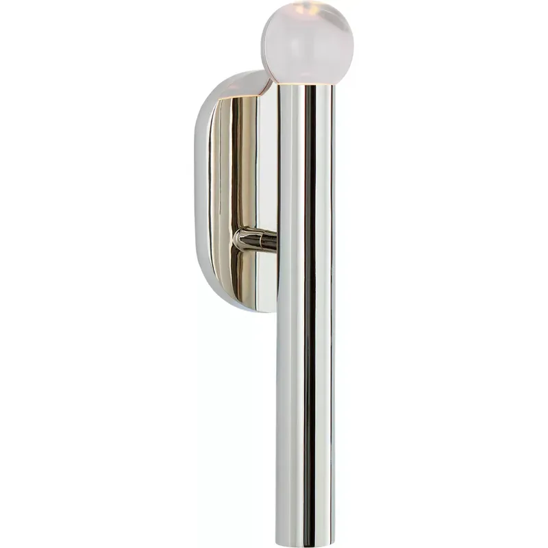 Kelly Wearstler Rousseau LED 3 inch Polished Nickel Bath Sconce Wall Light in Clear Glass, Small