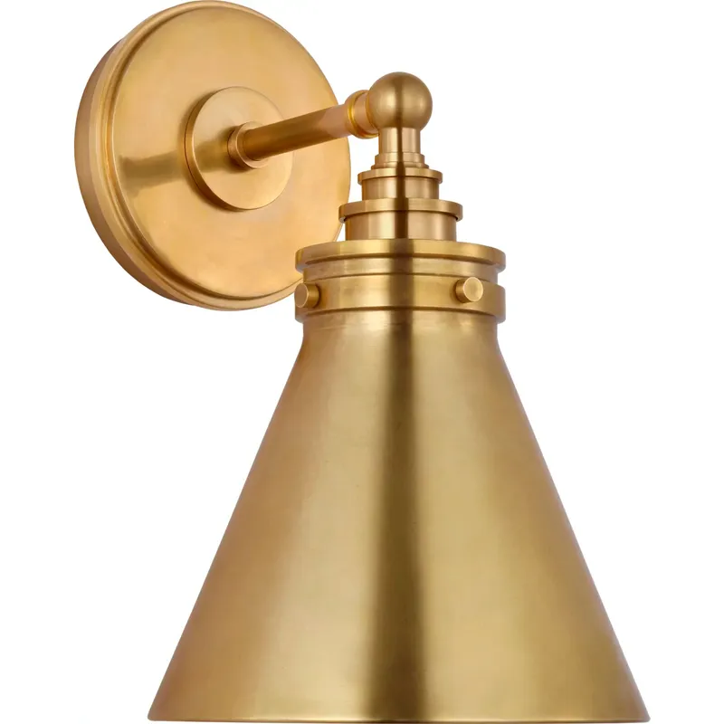 Chapman & Myers Parkington LED 7.25 inch Antique-Burnished Brass Single Bath Wall Light, Small
