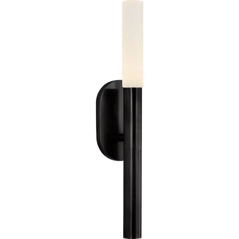 Kelly Wearstler Rousseau LED 3 inch Bronze Bath Sconce Wall Light in Etched Crystal, Small