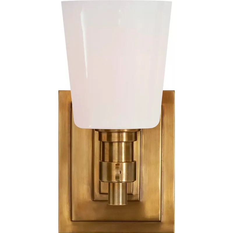 Thomas O'Brien Bryant2 1 Light 4 inch Hand-Rubbed Antique Brass Single Bath Sconce Wall Light