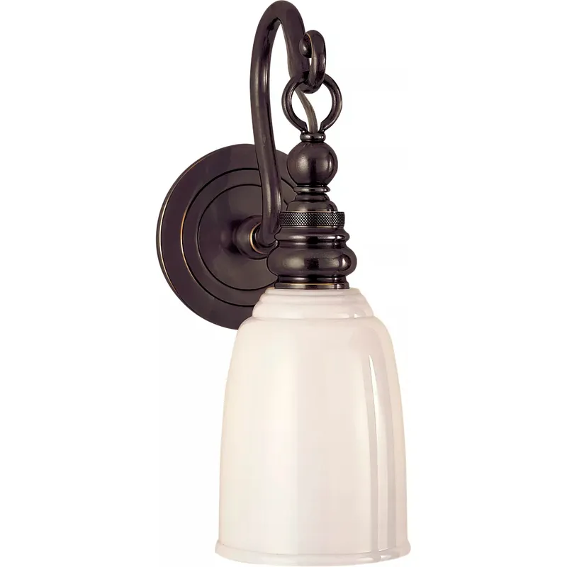 Chapman & Myers Boston 1 Light 4.75 inch Bronze Loop Arm Bath Sconce Wall Light in White