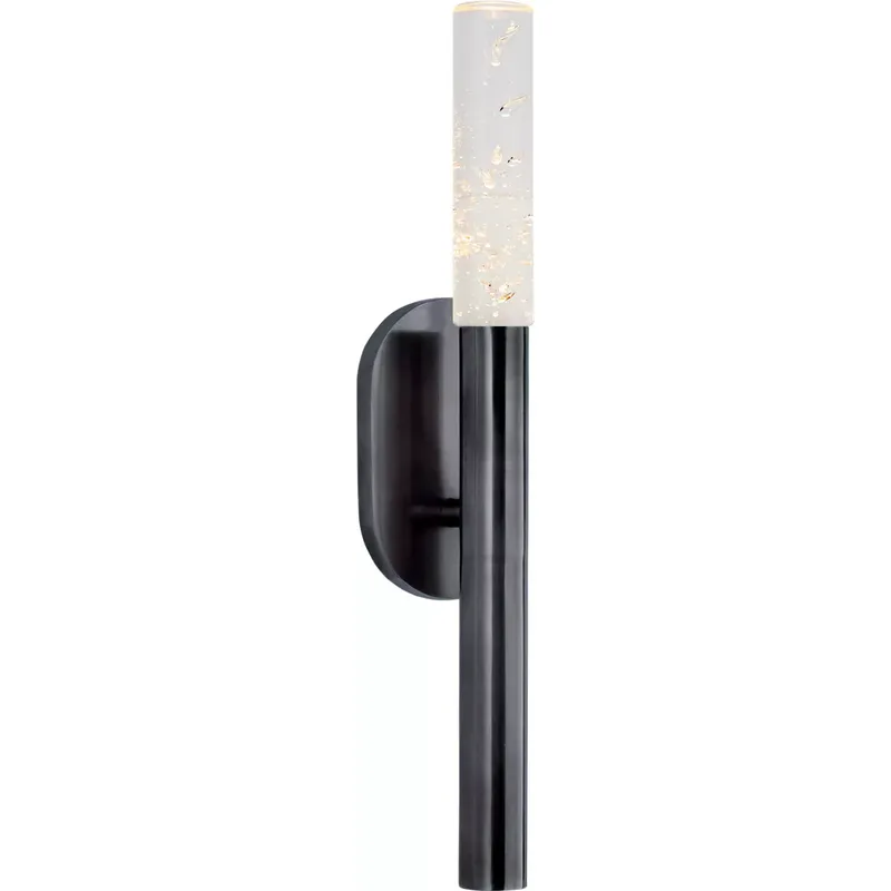 Kelly Wearstler Rousseau LED 3 inch Bronze Bath Sconce Wall Light in Seeded Glass, Small