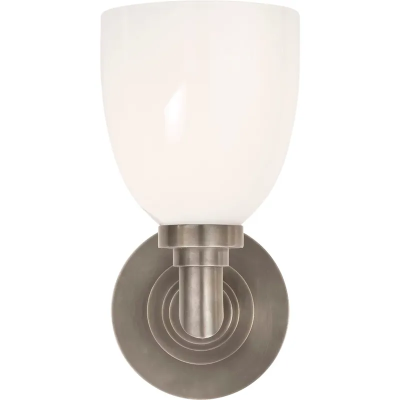 Chapman & Myers Wilton2 1 Light 5 inch Antique Nickel Single Bath Light Wall Light
