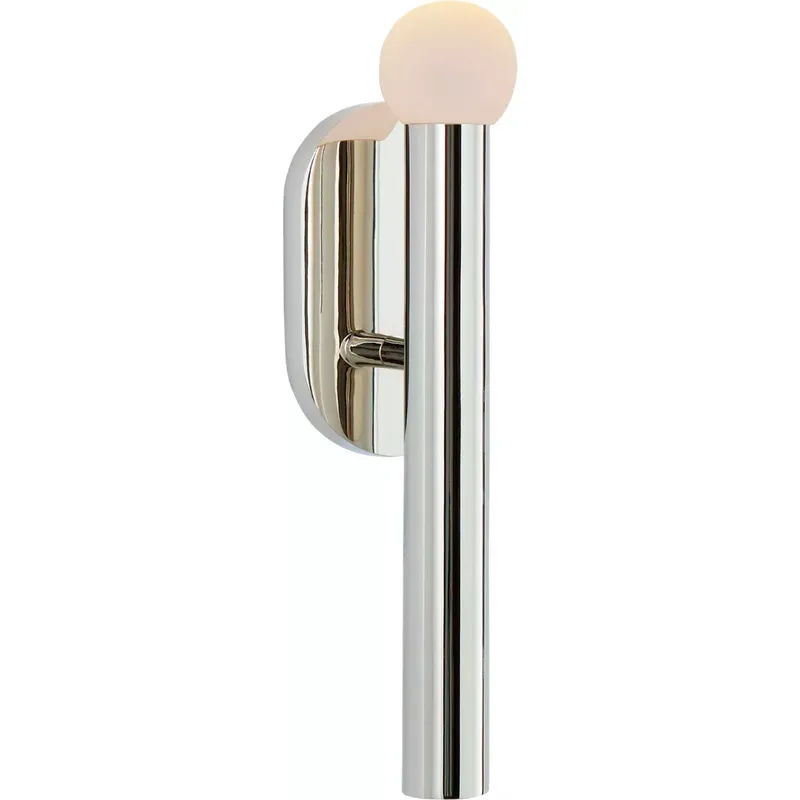 Kelly Wearstler Rousseau LED 3 inch Polished Nickel Bath Sconce Wall Light in Etched Crystal Orb, Small