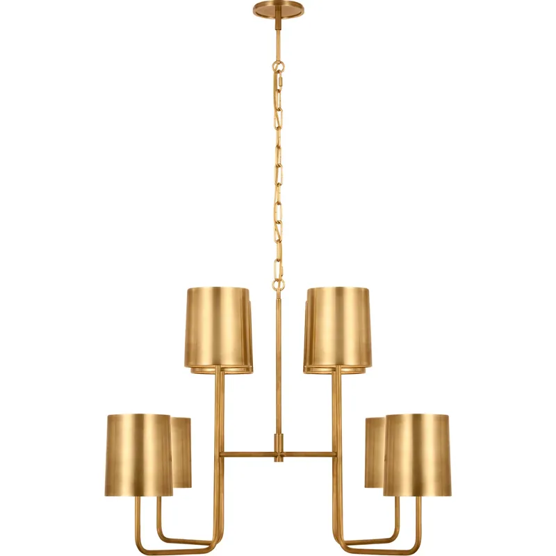 Barbara Barry Go Lightly LED 30 inch Soft Brass Two Tier Chandelier Ceiling Light, Extra Large